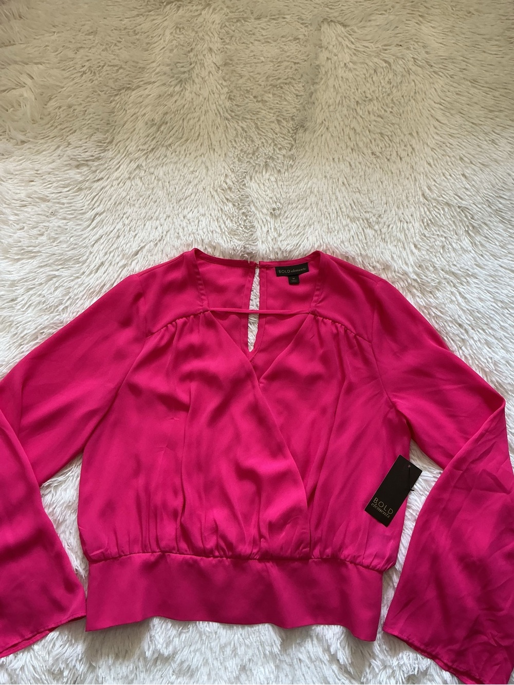 Bold Elements Pink Wrap-Front Blouse by SOLID & STRIPED